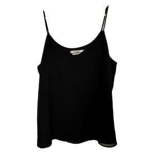 CONTEMPORAINE par Simons Black Linen Sleeveless Top, size XXL